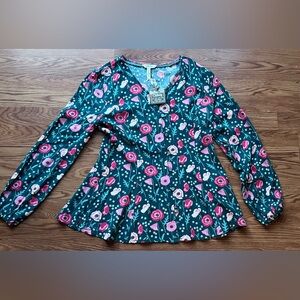Matilda Jane green floral blouse. New with tags. Size Medium.